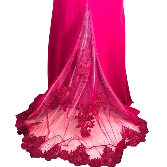 NWT Ashley and Justin Burgundy Bridesmaids Dress Size 10 Surprize Back - Picture 14 of 15